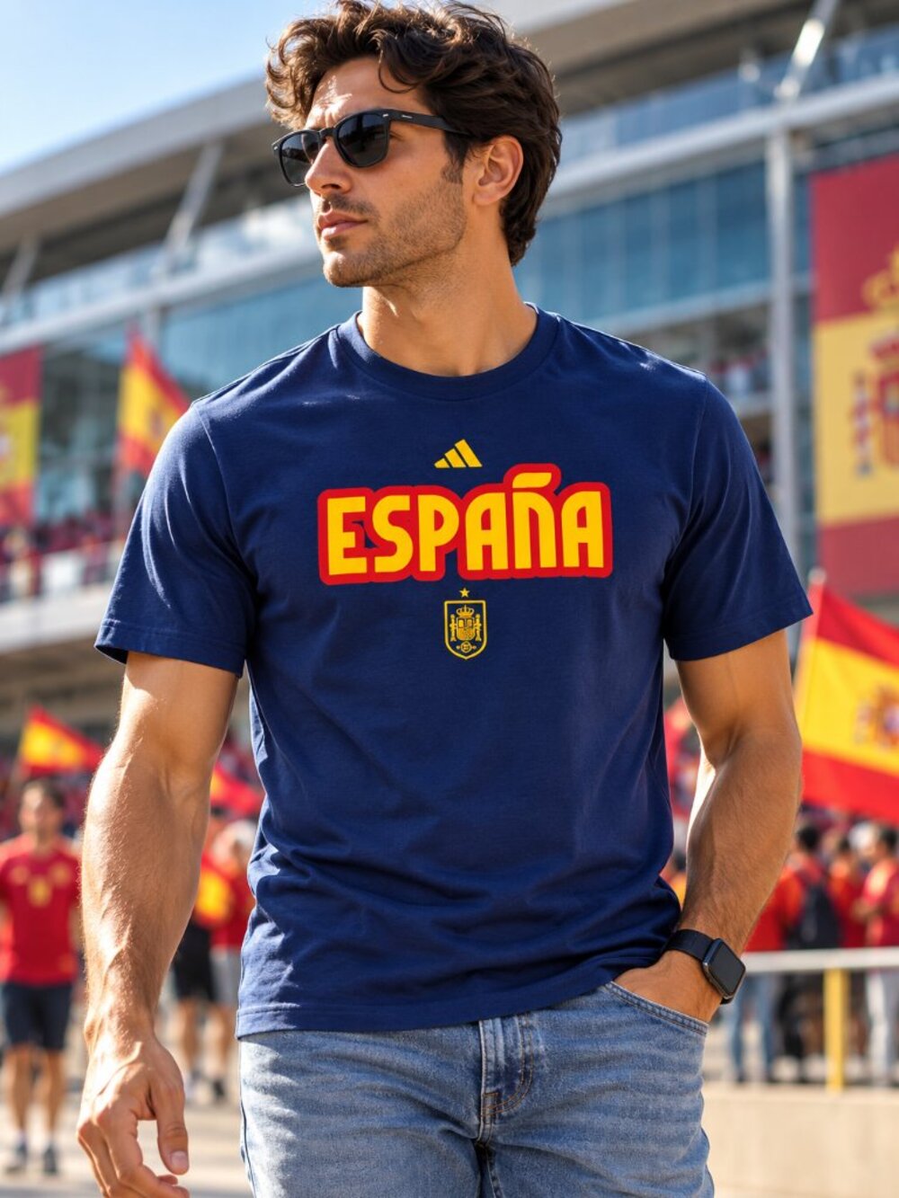 Adidas Spain España Soccer T-Shirt Men’s 2XL Dark Blue NWT
